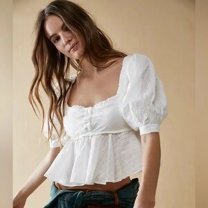 Free People Leave It To Me Top in Ivory white size Medium